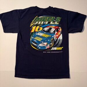 Vtg Greg Biffle #16 National Guard Subway Promo NASCAR Racecar Y2K T-shirt Sz M